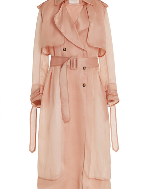 MATÉRIEL Zweireihiger Trenchcoat aus Seidenorganza